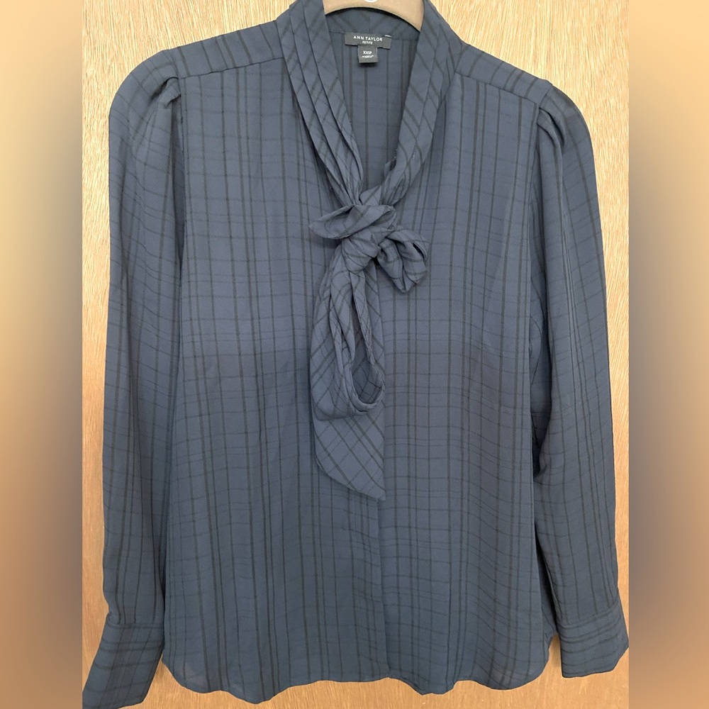 Ann Taylor tie neck blouse